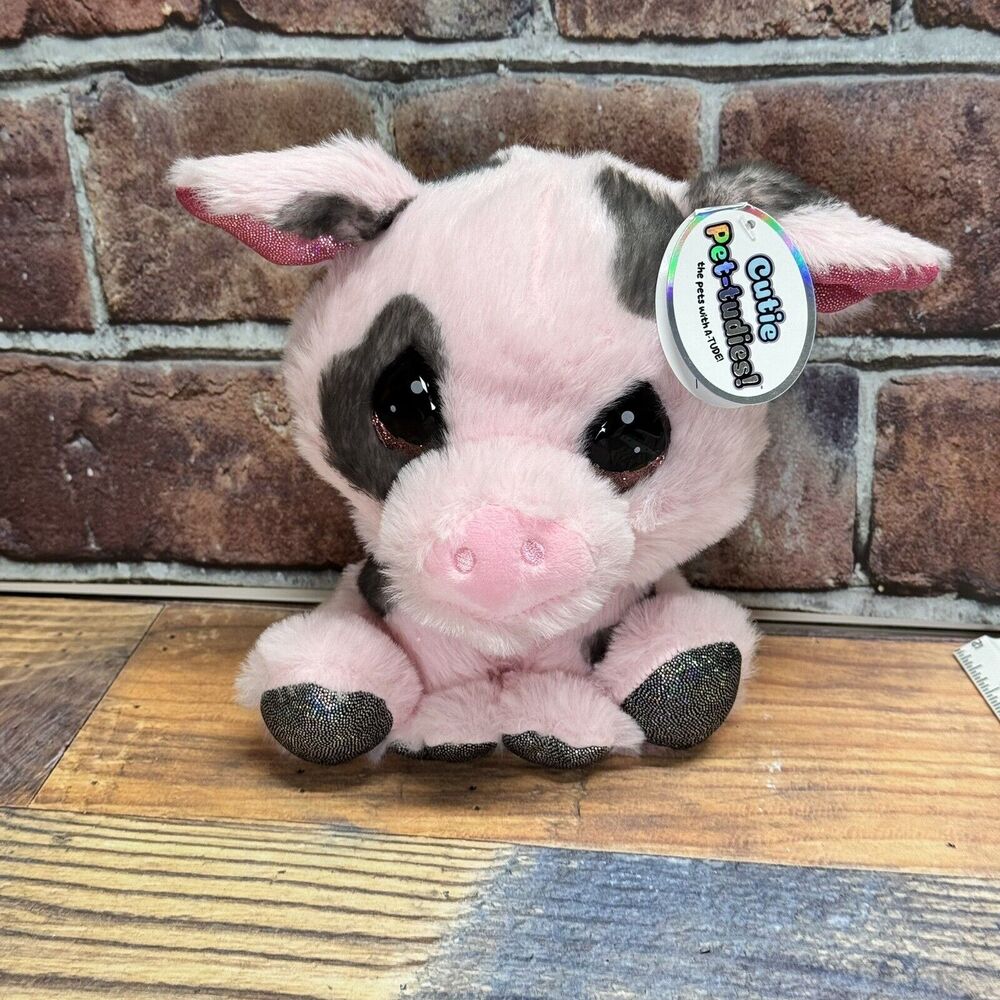 Precious Moments Cutie Pet-tudies‎ Cecil the Pink Spotted Pig Mini Plush 7" New